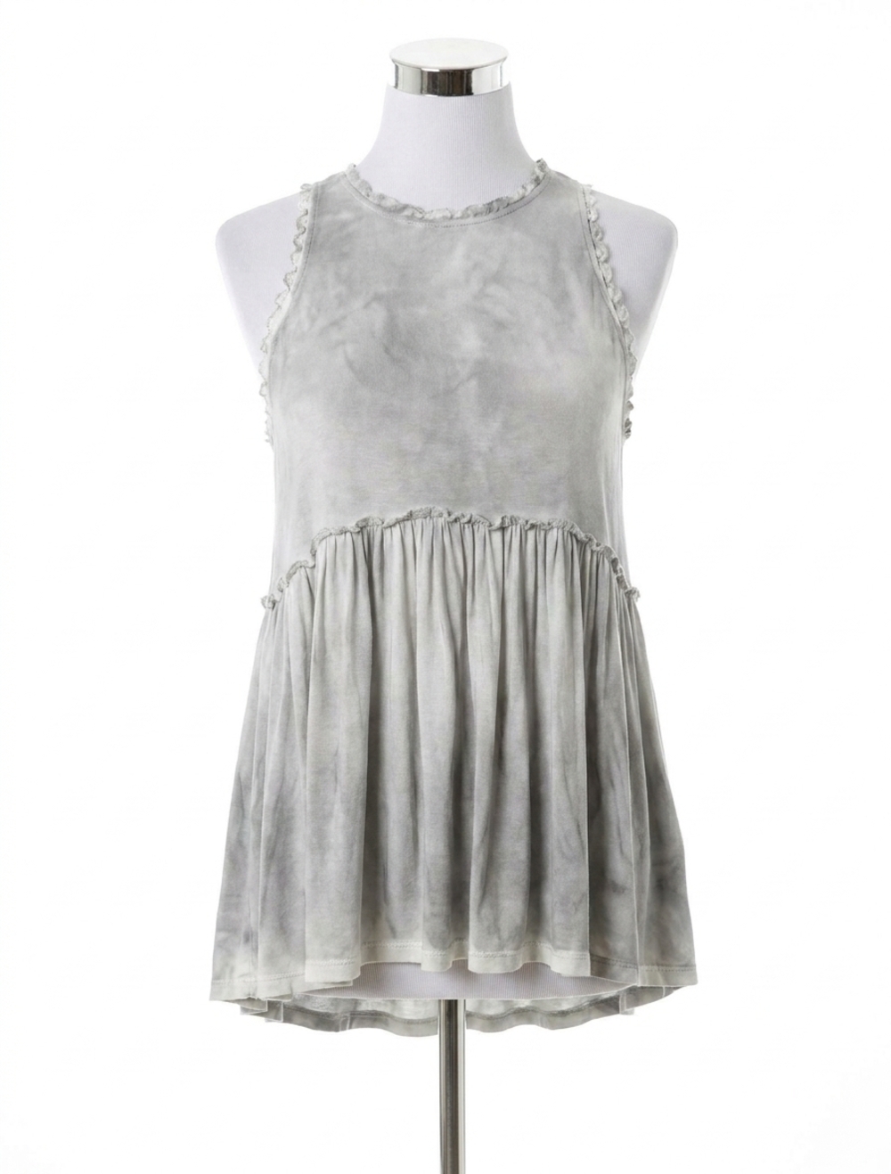 NEW POL sweet & simple babydoll top in grey